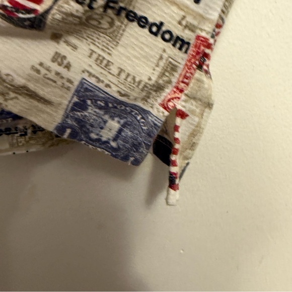 Patriotic Print Men's Polo Shirt Size Medium American Summer Collared - Picture 6 of 11